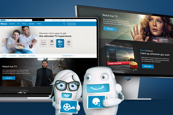 Various web designs for Shaw Communications